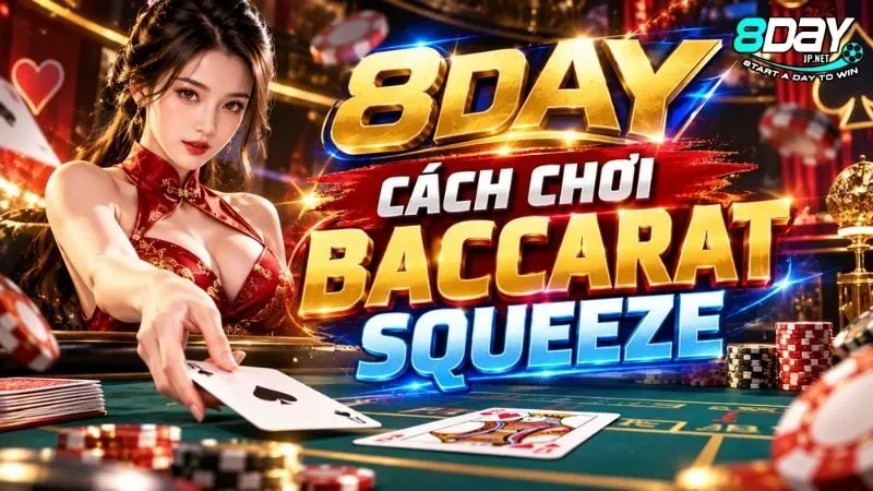 Tổng quan bàn cược và 8DAY cách chơi Baccarat squeeze cơ bản